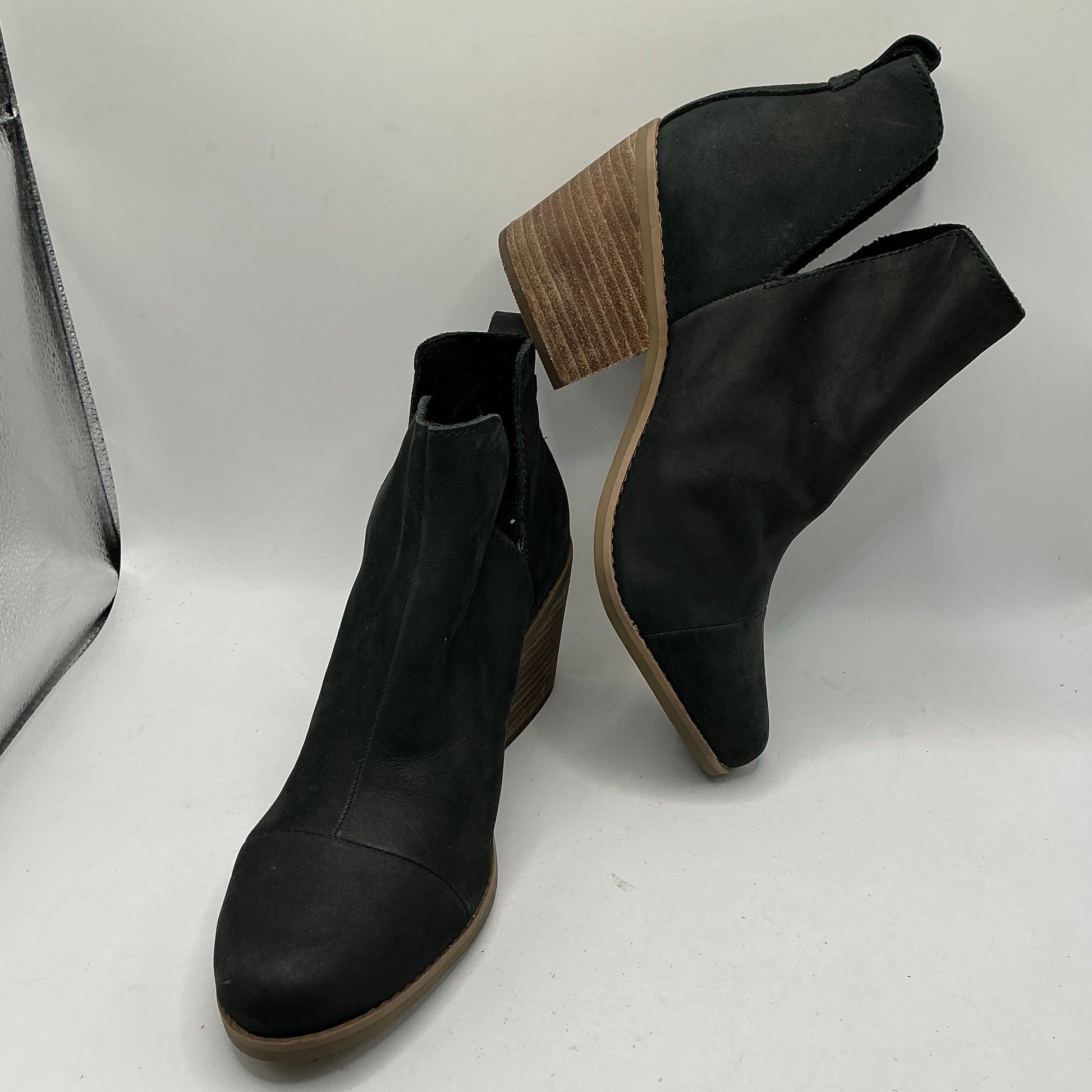 Toms Ladies Boots - Black Nubuck Leather