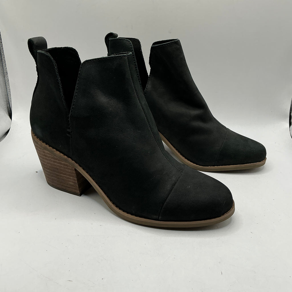 Toms Ladies Boots - Black Nubuck Leather