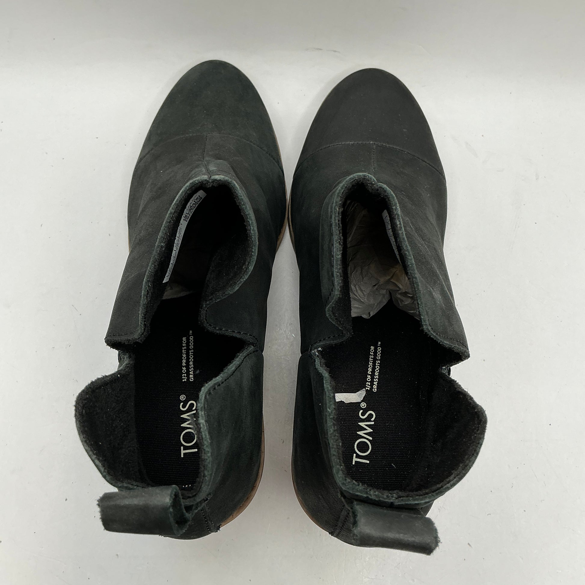 Toms Ladies Boots - Black Nubuck Leather