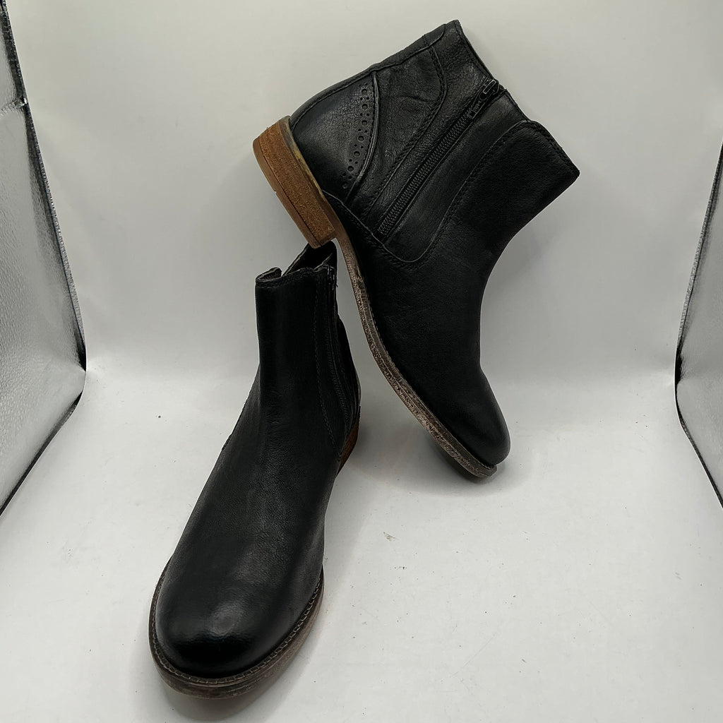 Josef Seibel Black Leather Ankle Boots