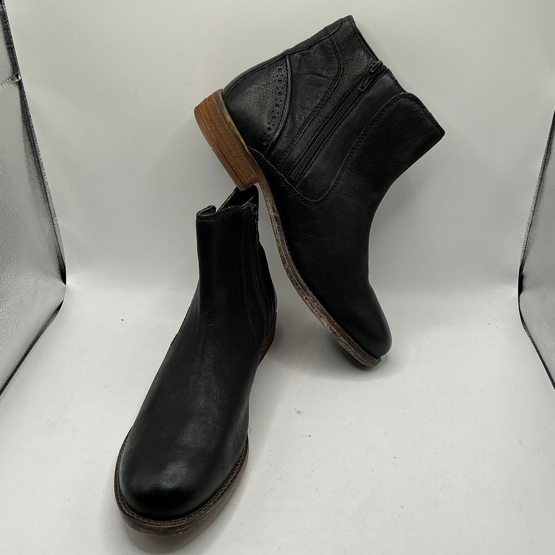 Josef Seibel Black Leather Ankle Boots