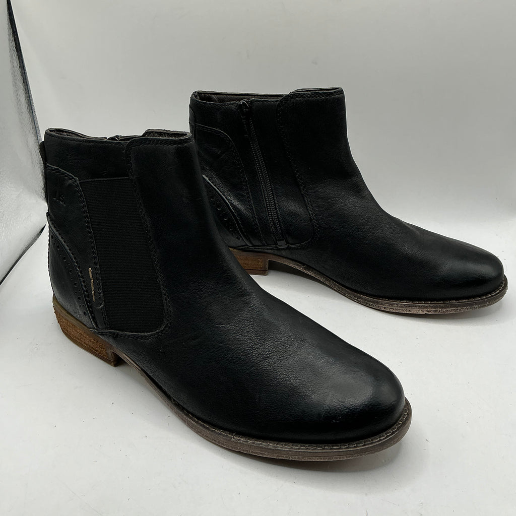 Josef Seibel Black Leather Ankle Boots