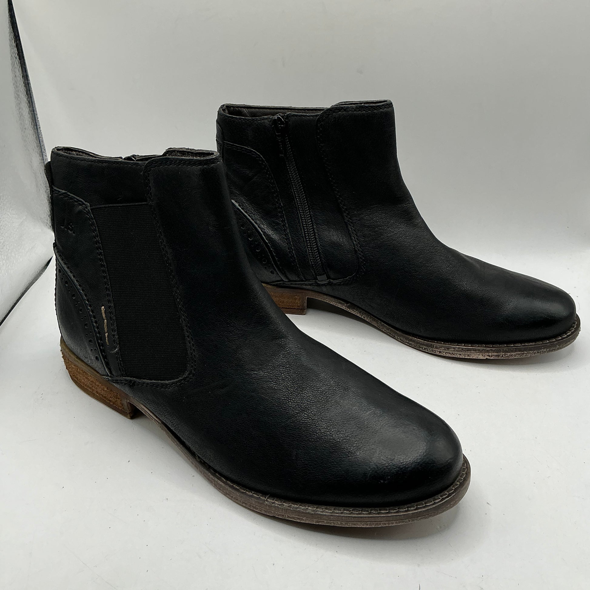 Josef Seibel Black Leather Ankle Boots