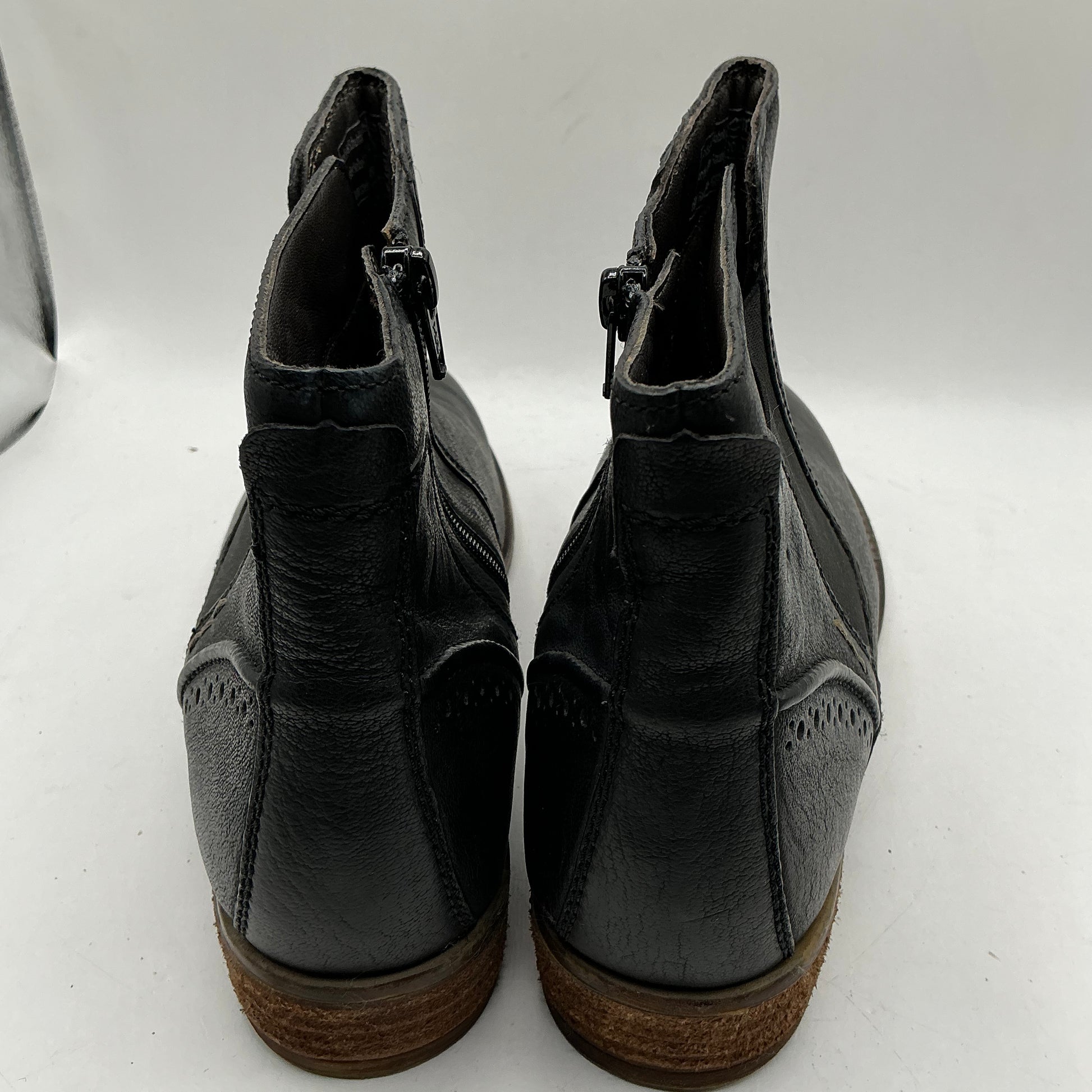 Josef Seibel Black Leather Ankle Boots