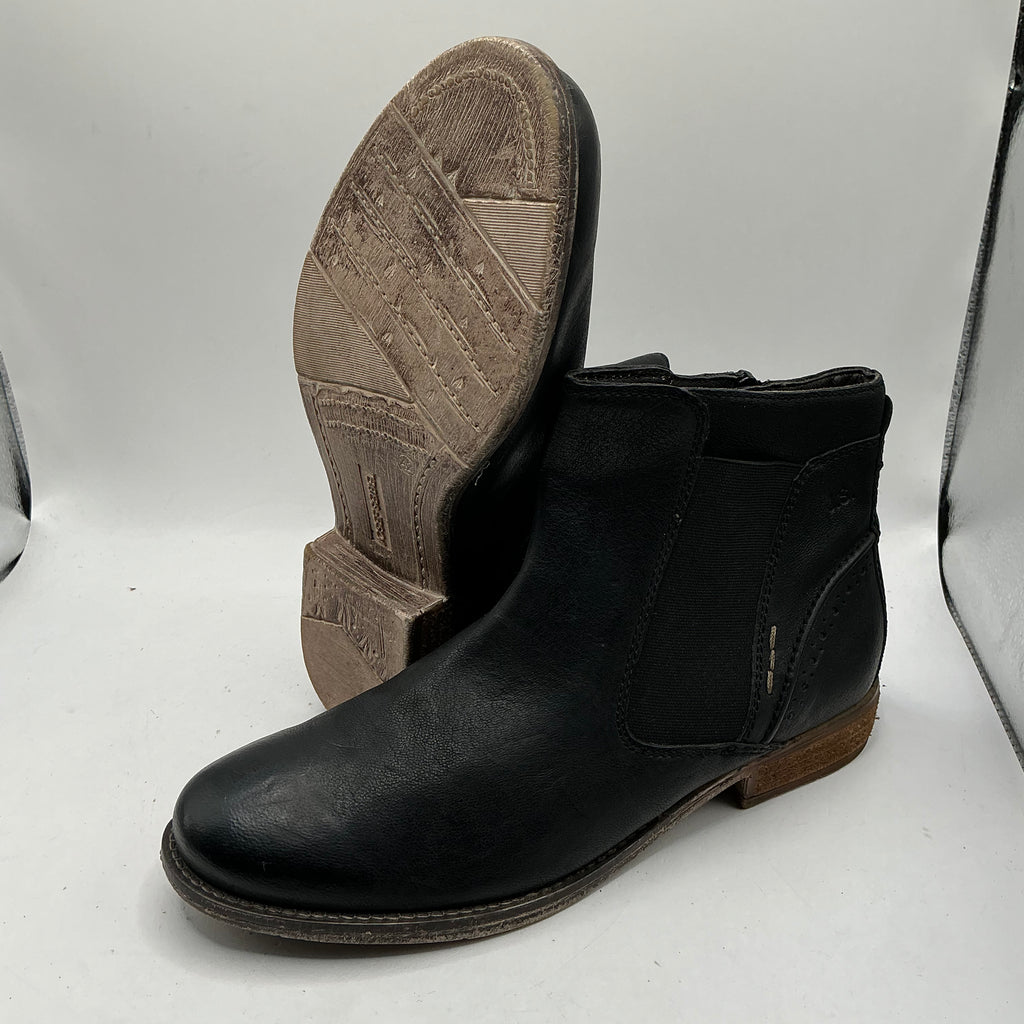 Josef Seibel Black Leather Ankle Boots