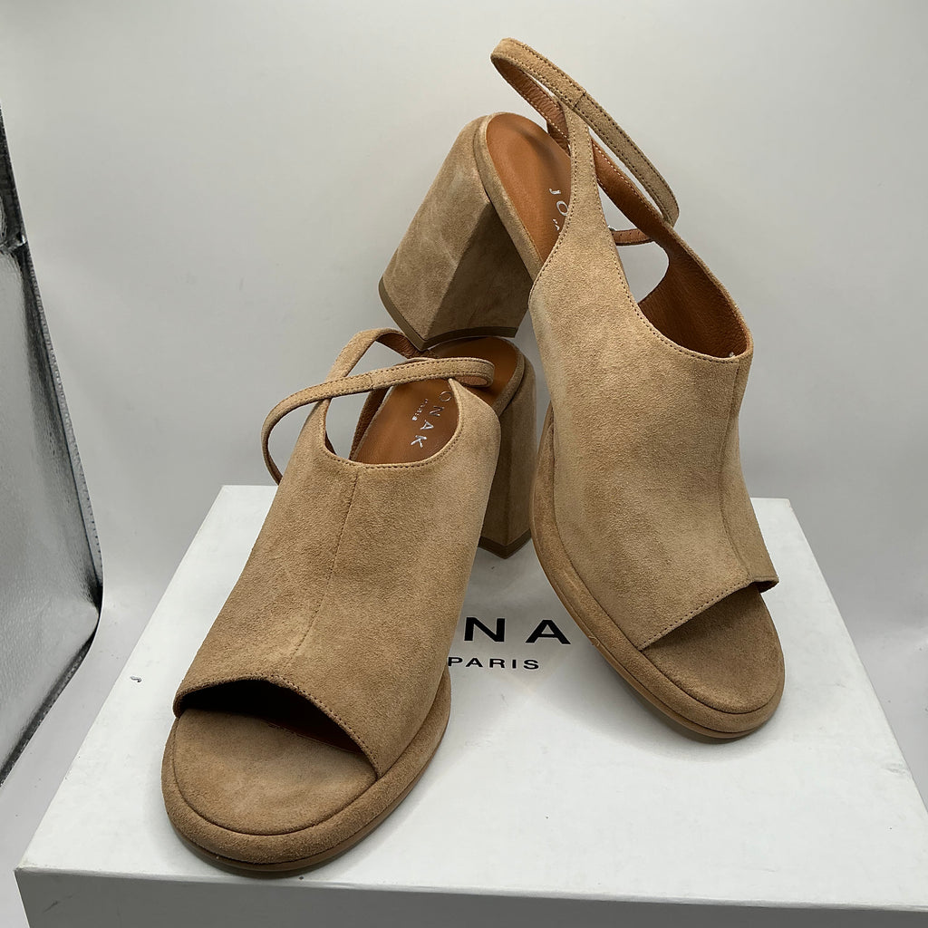 Jonak Paris Suede Heels, Peep Toe, Ankle Strap