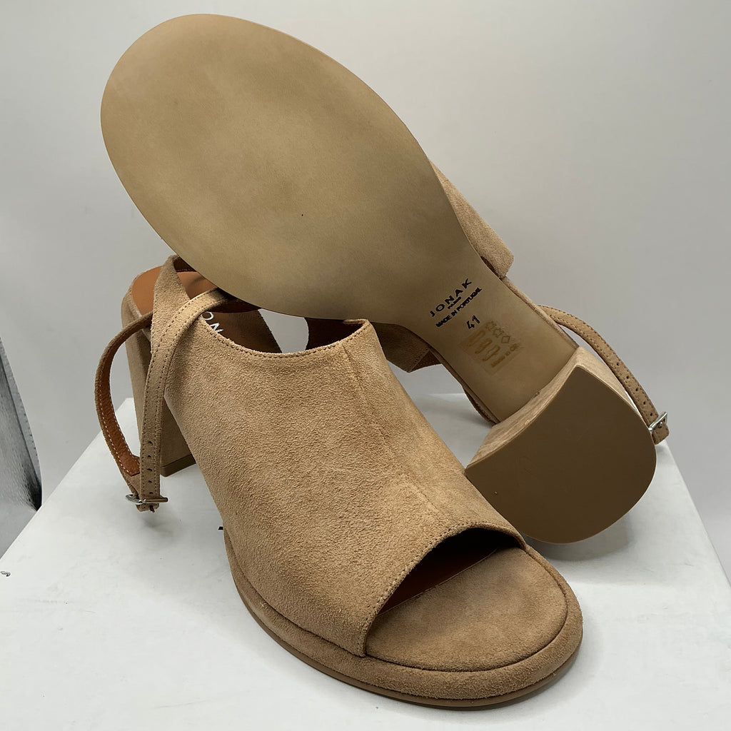 Jonak Paris Suede Heels, Peep Toe, Ankle Strap