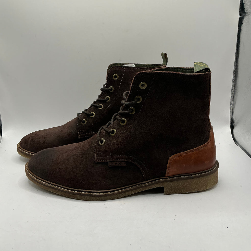 Barbour Dark Brown Leather And Suede Boots