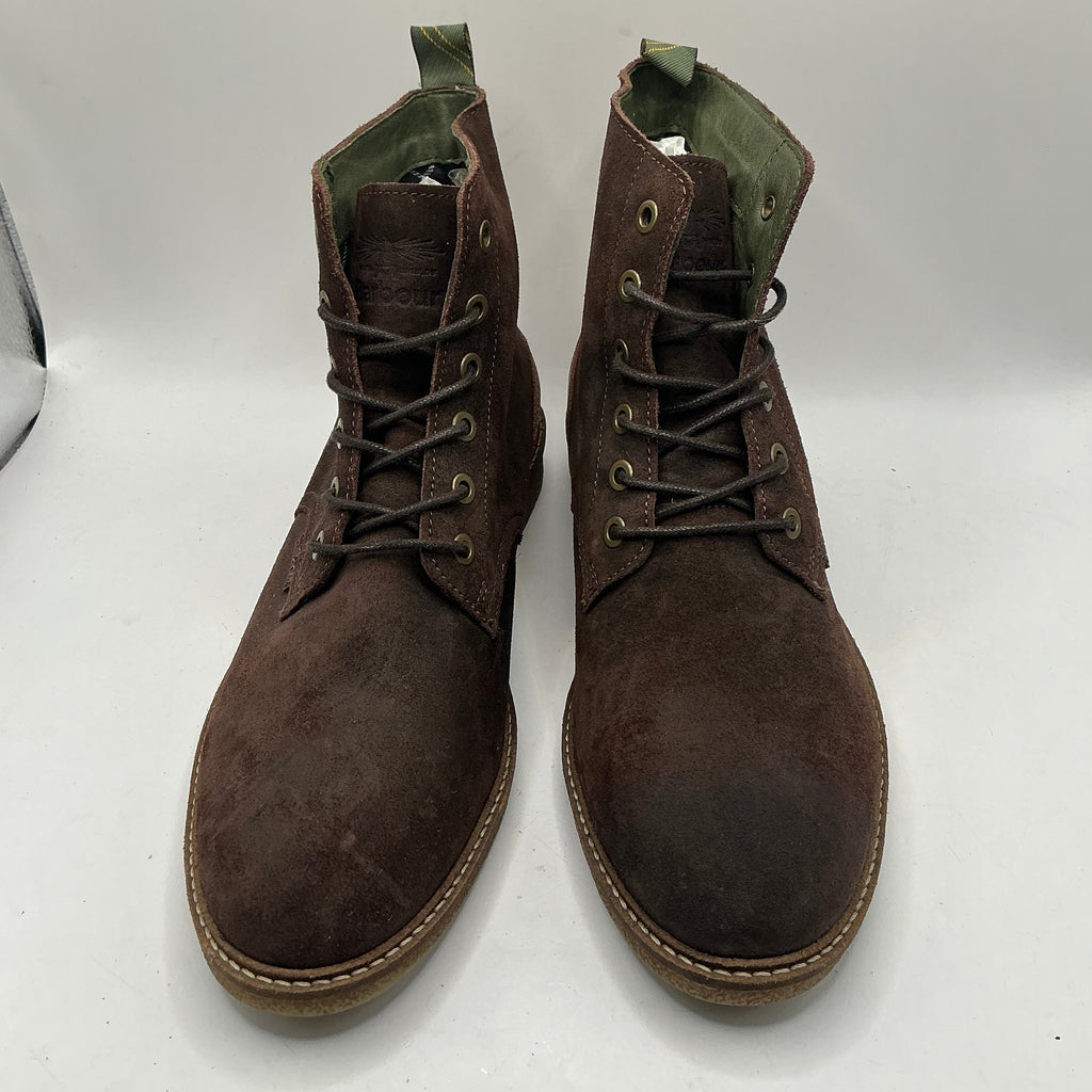 Barbour Dark Brown Leather And Suede Boots