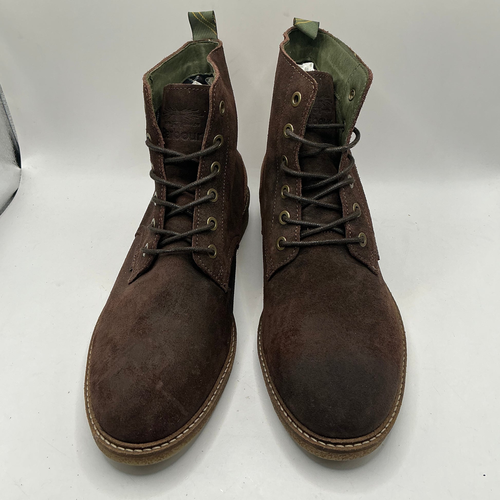 Barbour Dark Brown Leather And Suede Boots