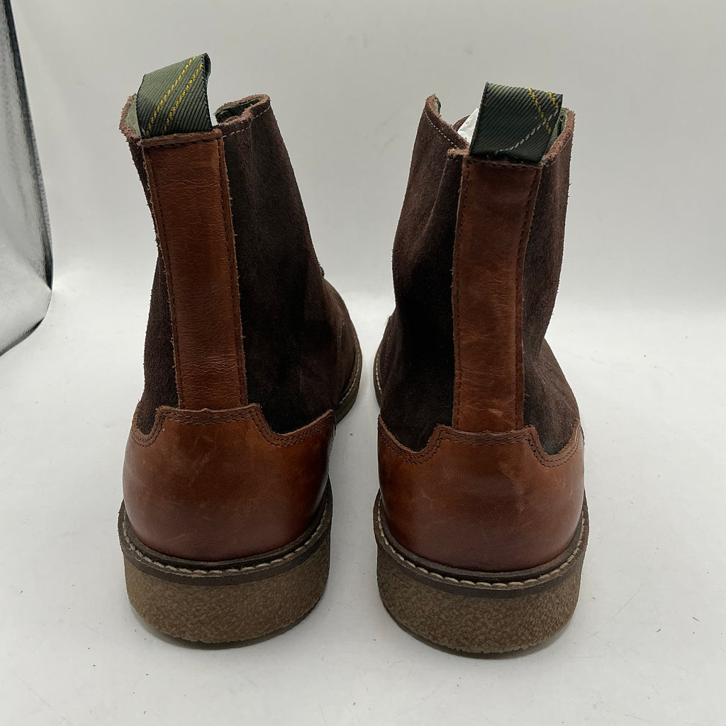 Barbour Dark Brown Leather And Suede Boots