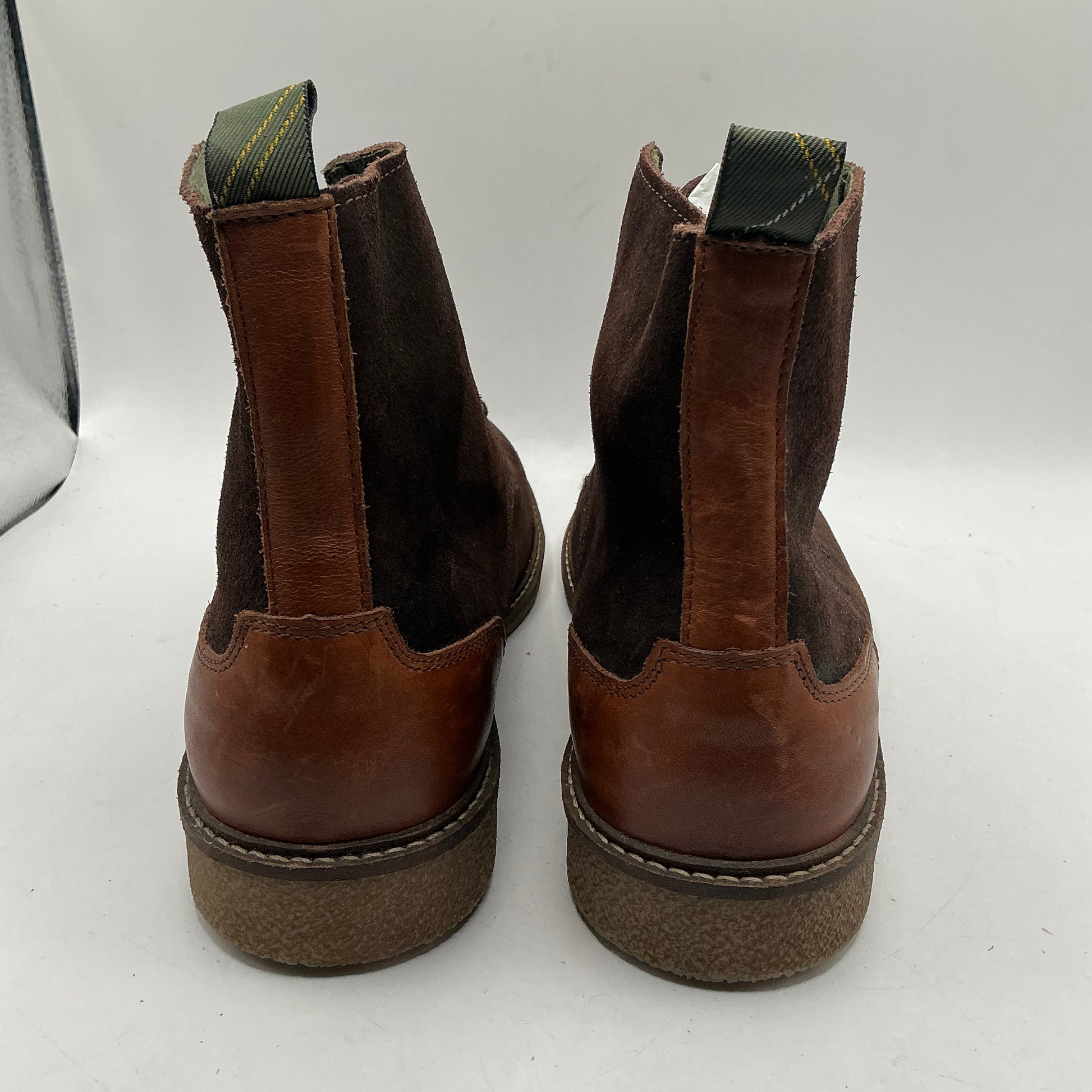 Barbour Dark Brown Leather And Suede Boots