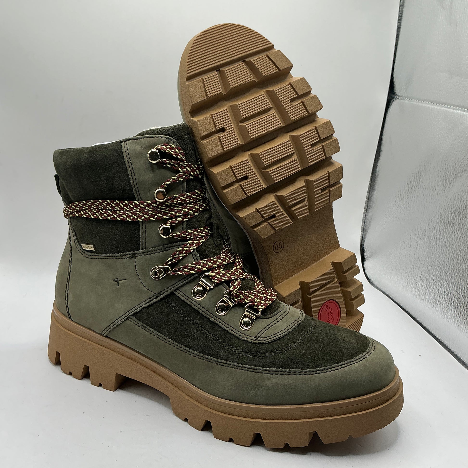 Tamaris comfort leather and suede ankle boots