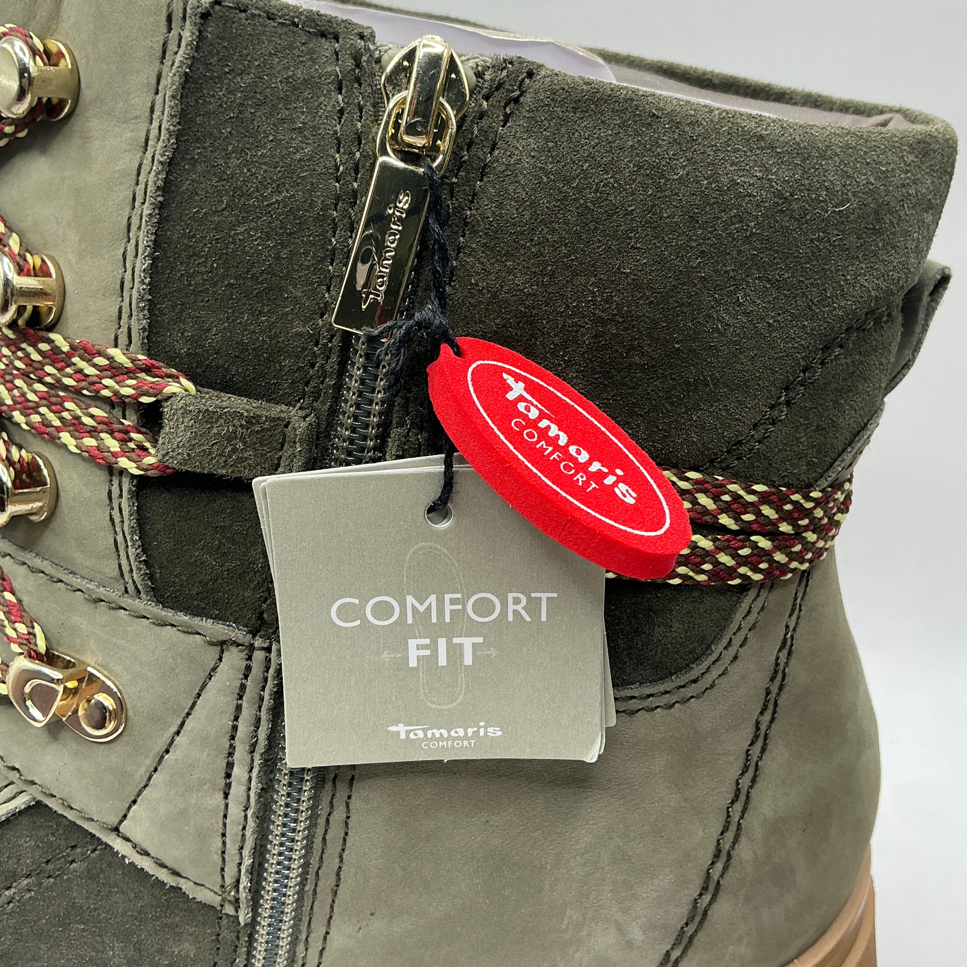 Tamaris comfort leather and suede ankle boots