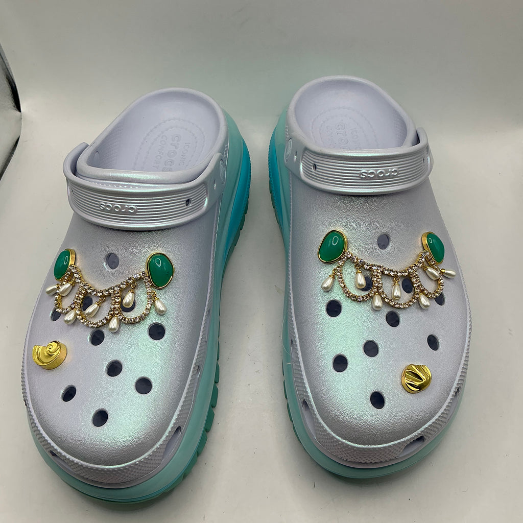 Crocs Classic Mega Crush Clogs, Sea Friends - dreamscape, unisex pool slides