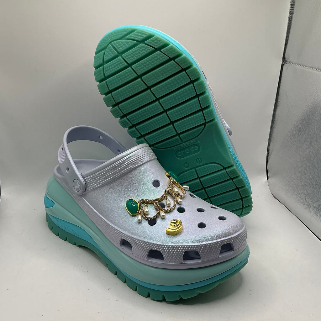 Crocs Classic Mega Crush Clogs, Sea Friends - dreamscape, unisex pool slides