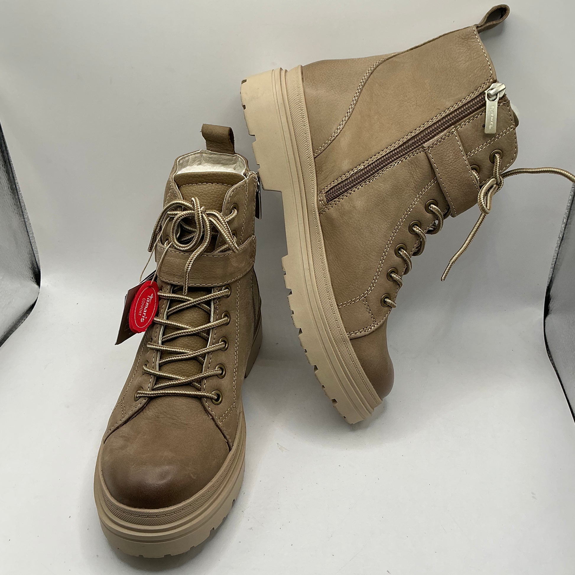 Tamaris comfort, Camel Leather ankle boots