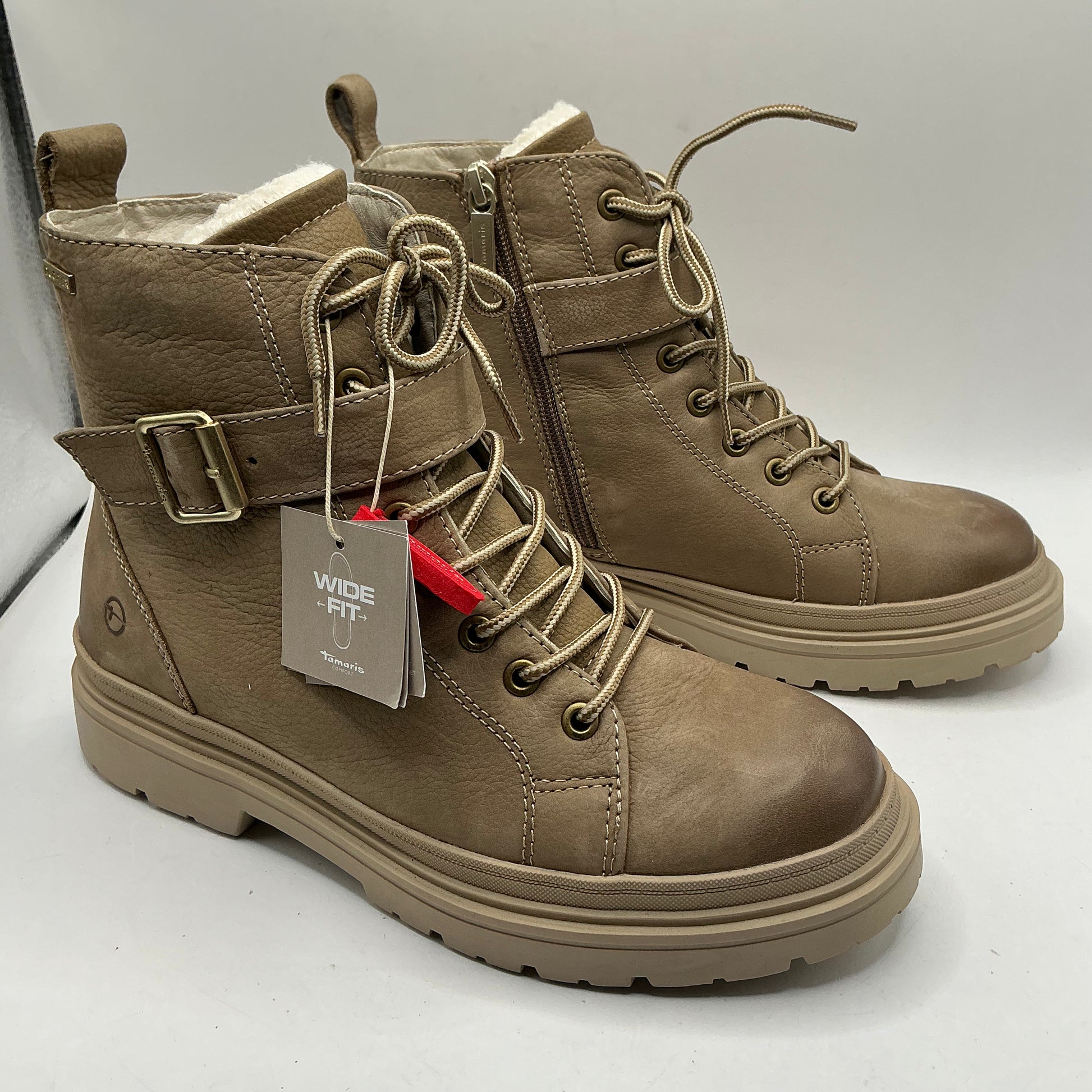 Tamaris comfort, Camel Leather ankle boots