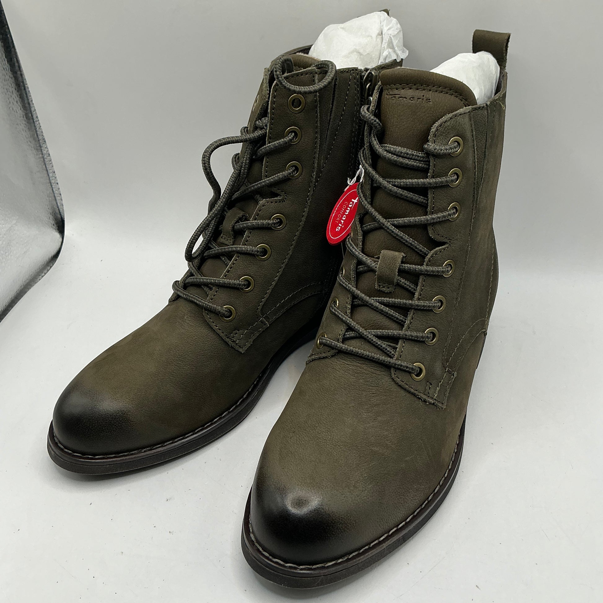 Tamaris comfort Olive Nubuck ankle boots