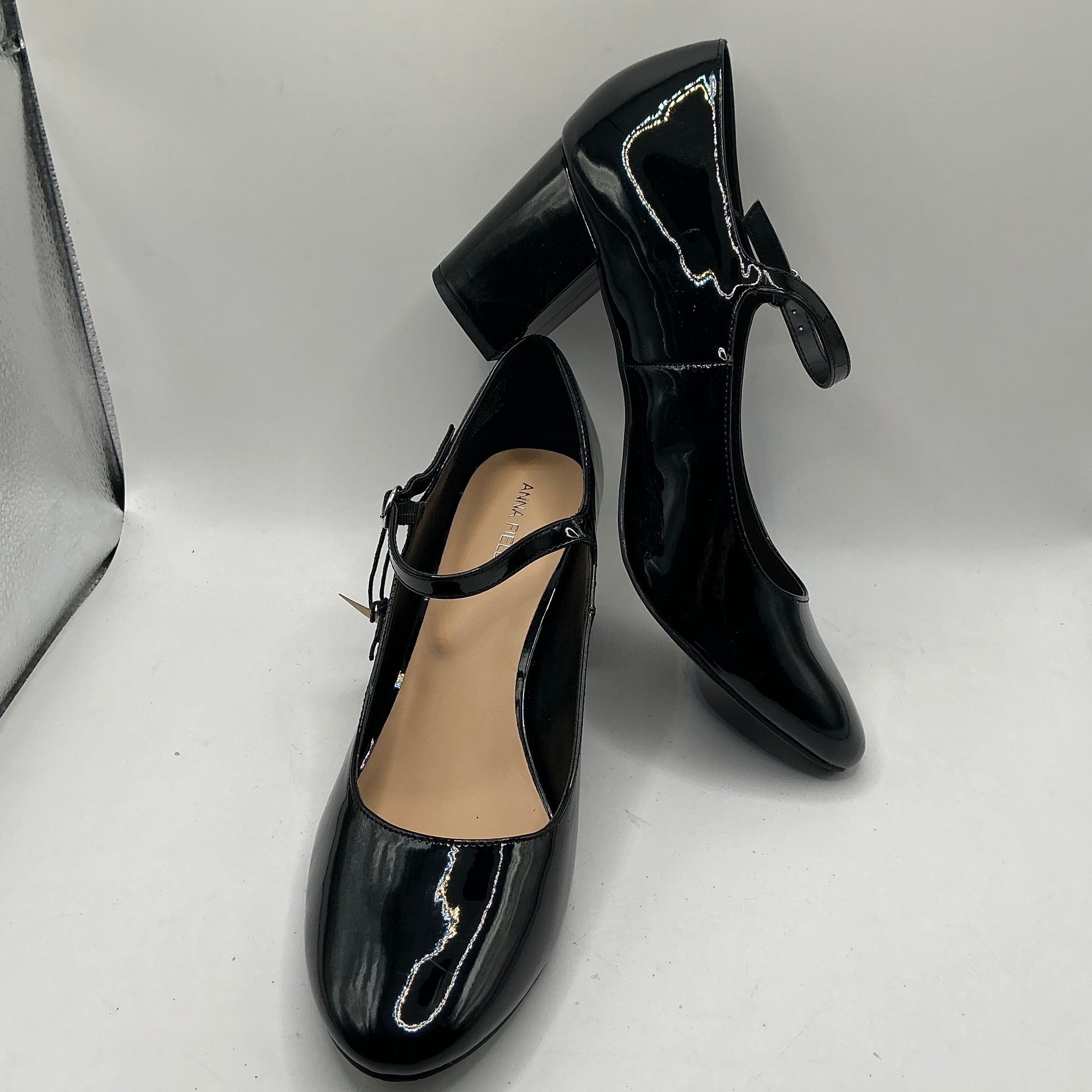 Anna Field Black patent Mary Jane heels