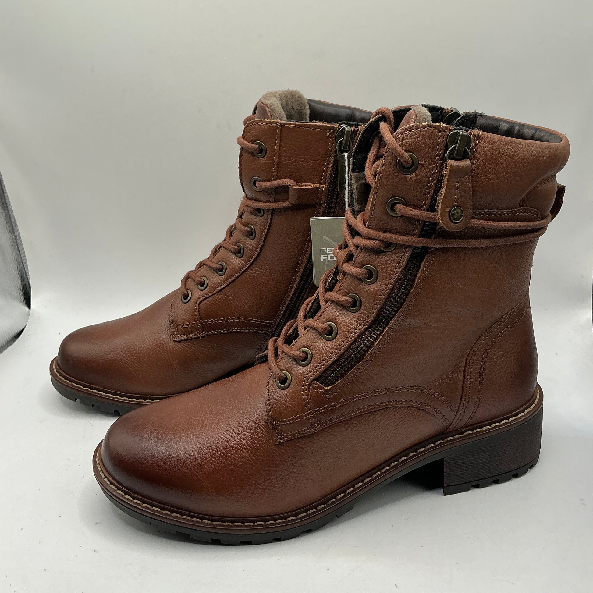 Tamaris comfort Chestnut leather ankle boots