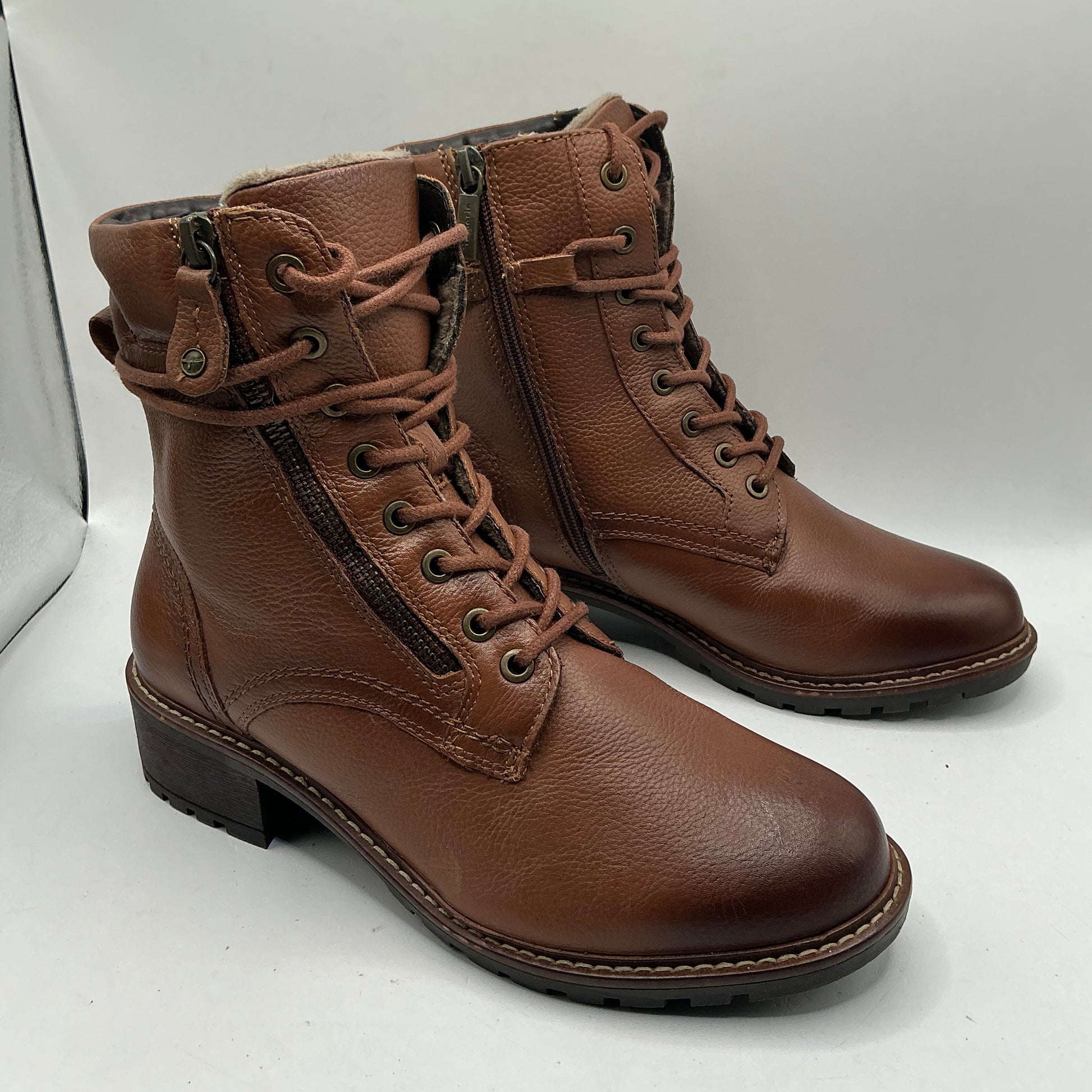 Tamaris comfort Chestnut leather ankle boots