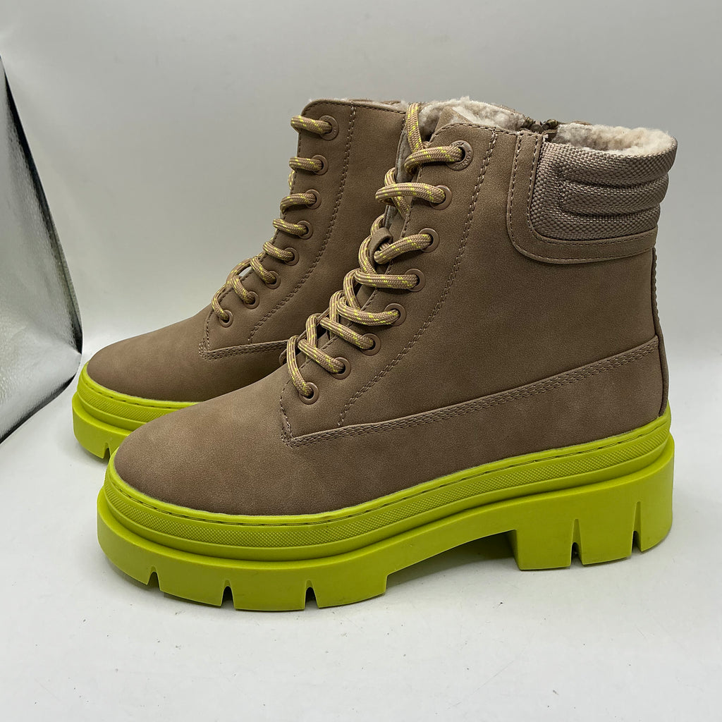 S.Oliver beige and green chunky ankle boots