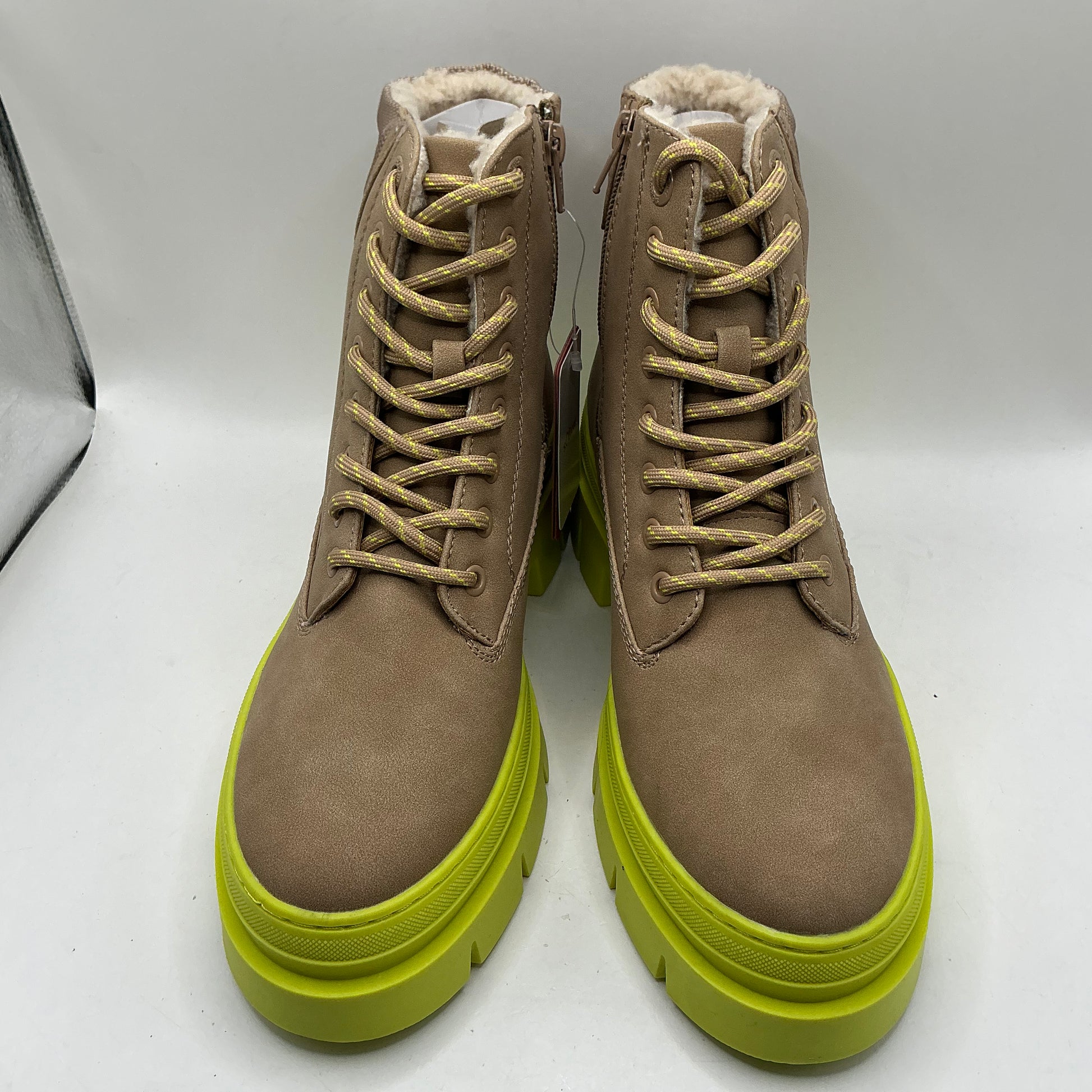 S.Oliver beige and green chunky ankle boots