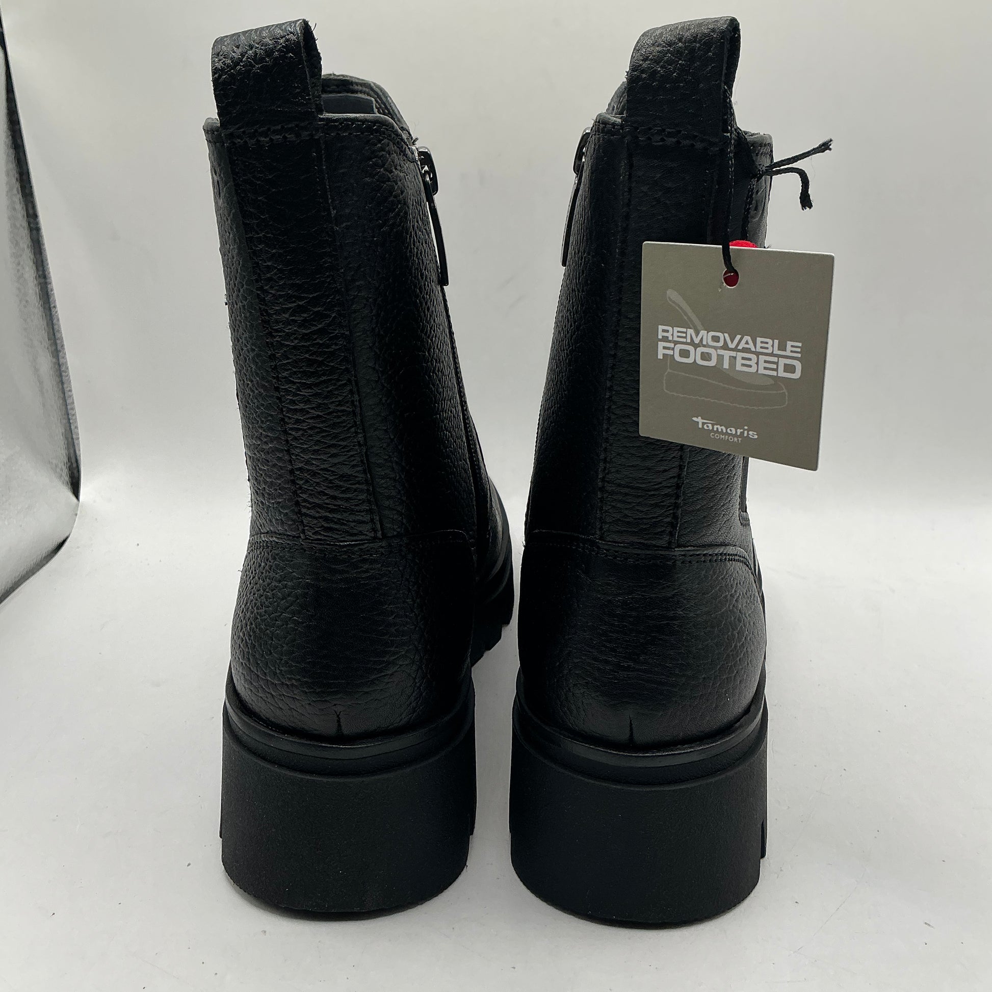 Tamaris comfort black leather ankle boots