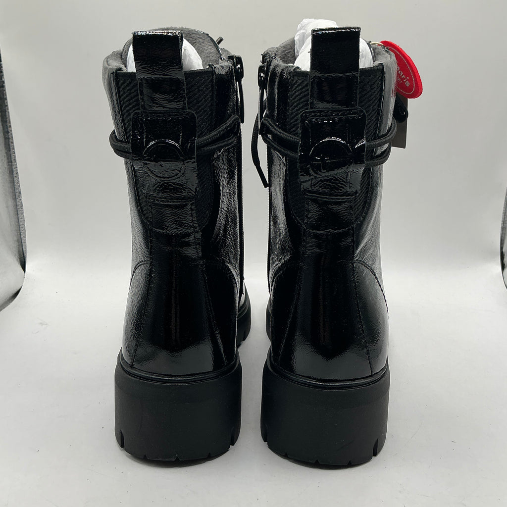 Tamaris comfort black patent leather ankle boots