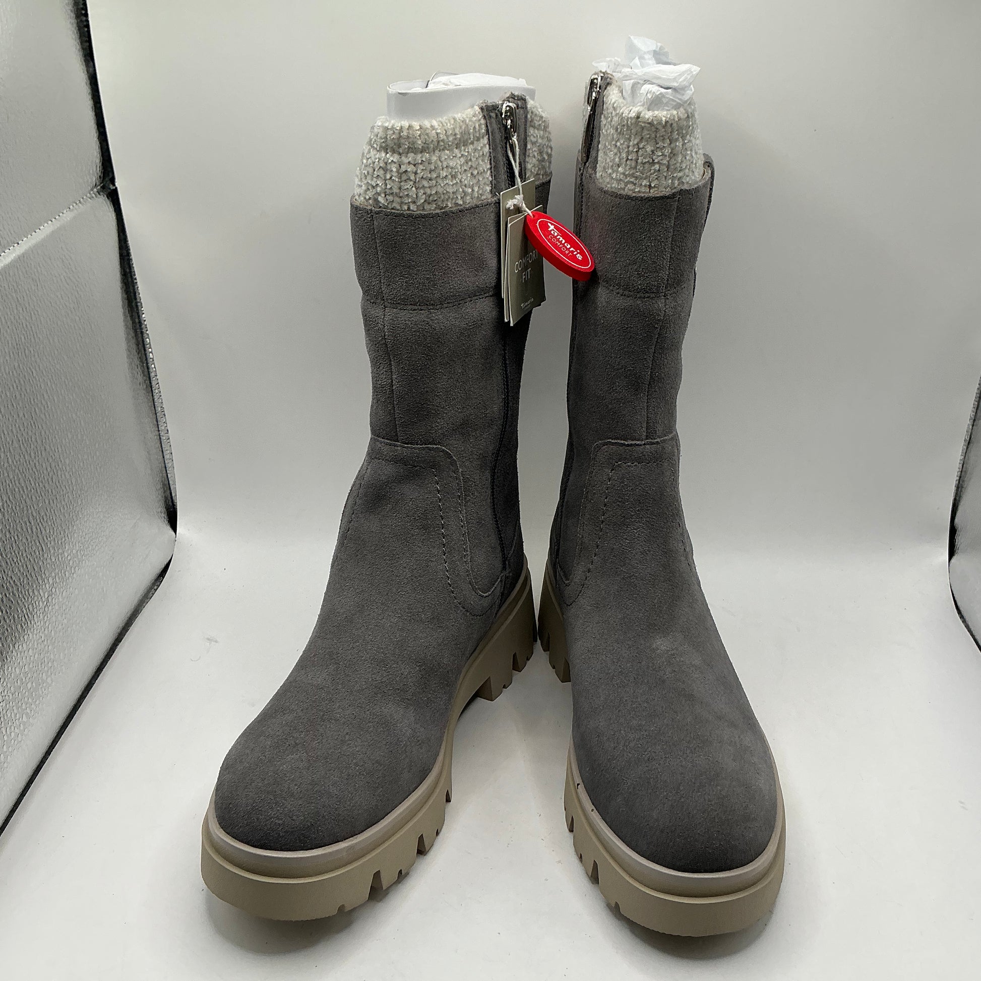 Tamaris comfort graphite suede mid calf boots