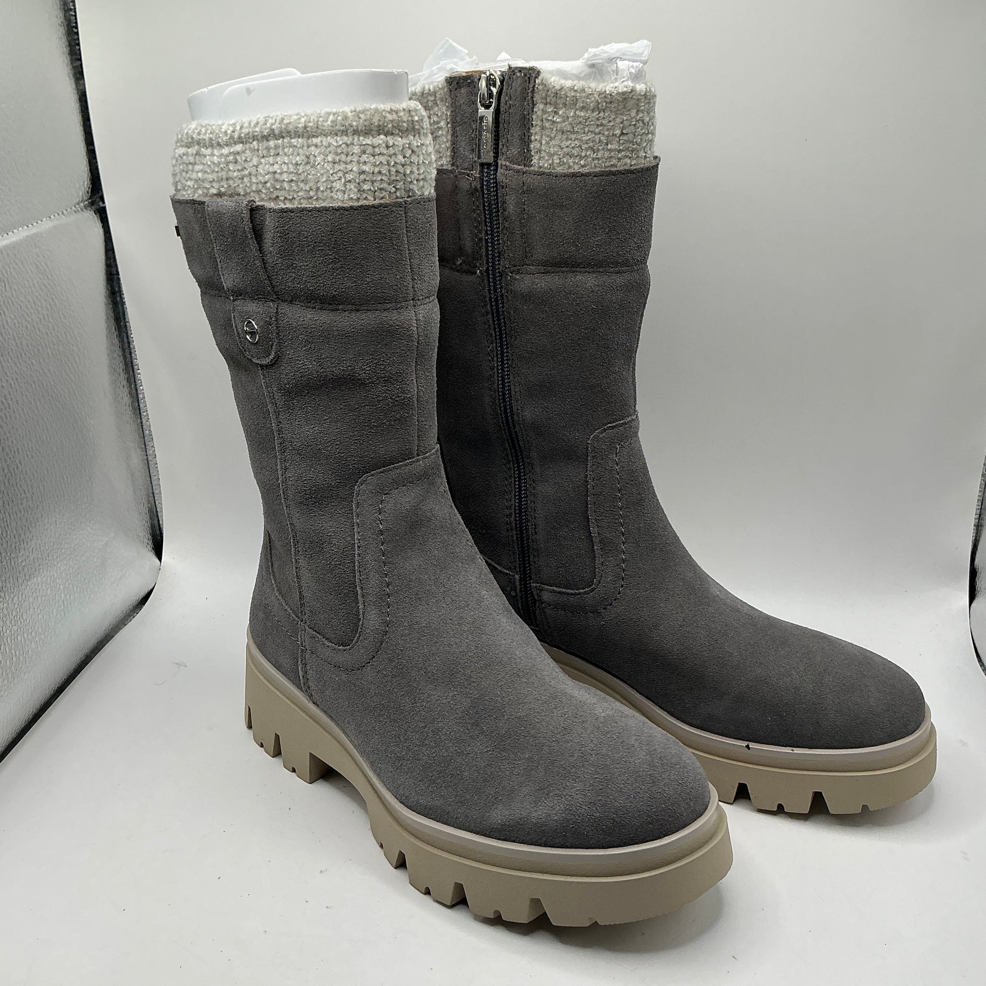 Tamaris comfort graphite suede mid calf boots