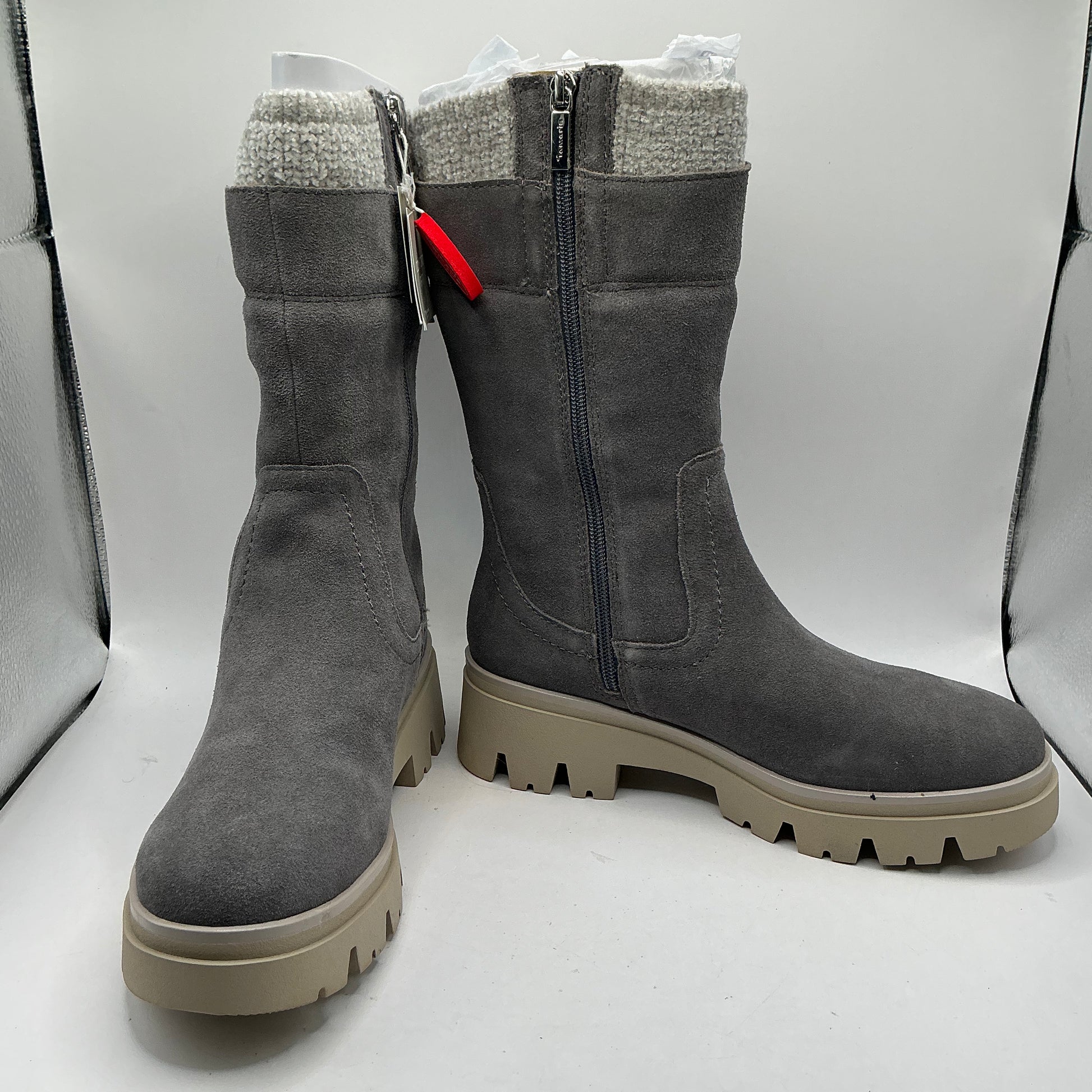 Tamaris comfort graphite suede mid calf boots