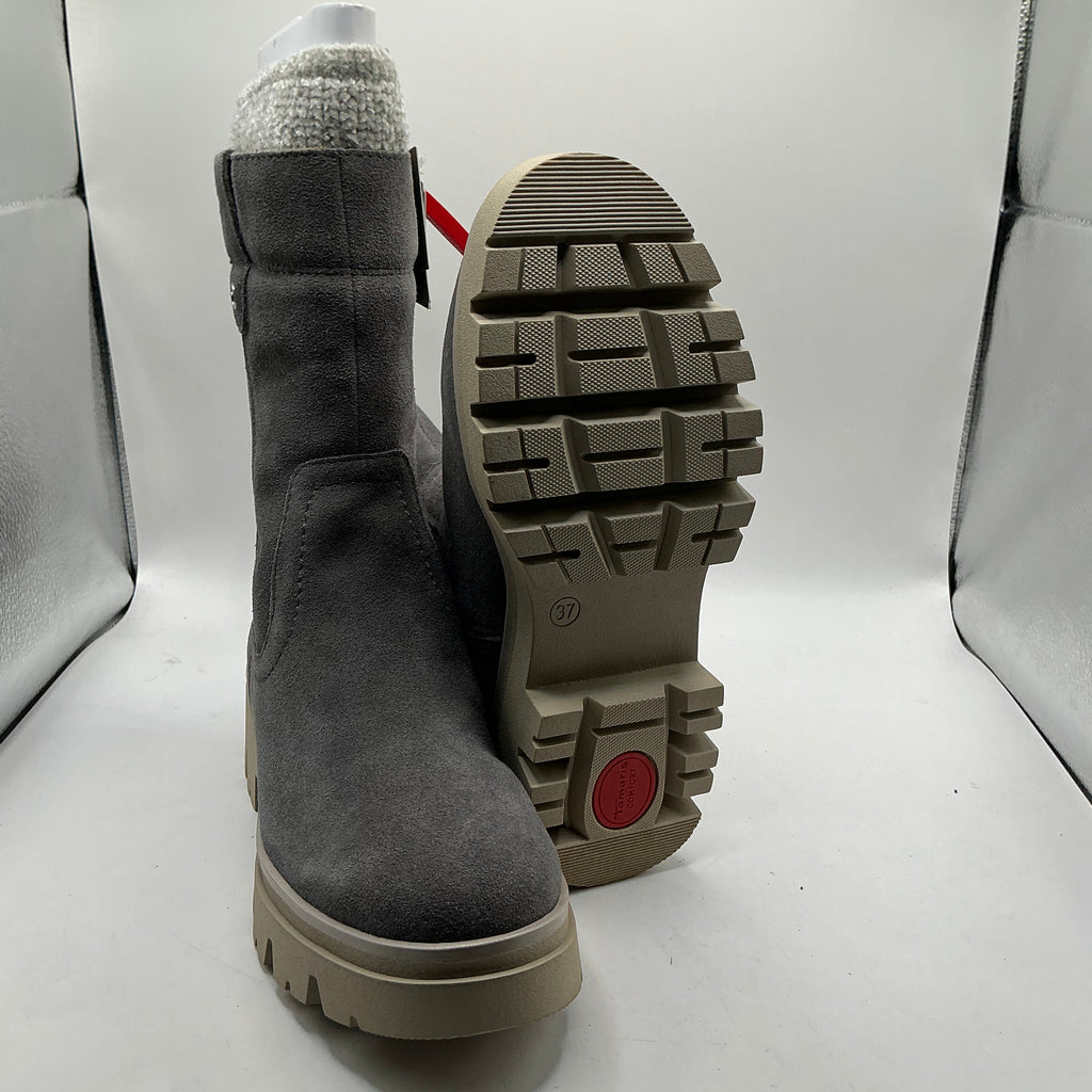 Tamaris comfort graphite suede mid calf boots
