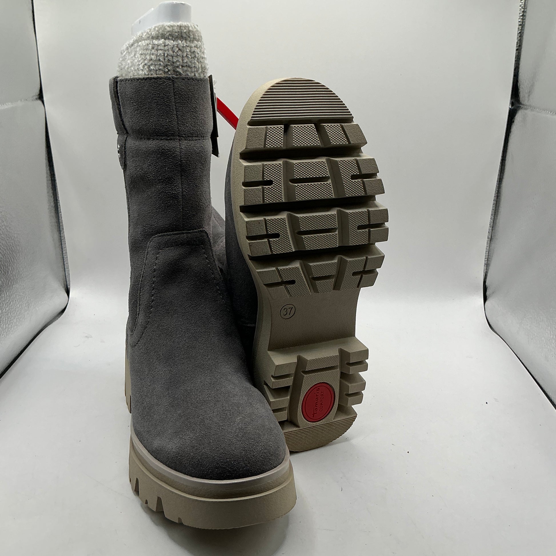 Tamaris comfort graphite suede mid calf boots