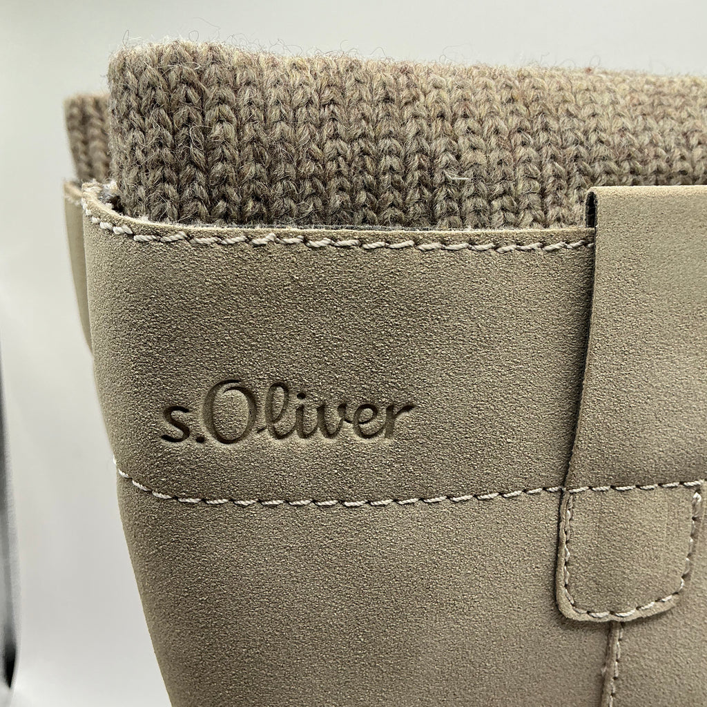 S.Oliver taupe faux suede mid calf boots