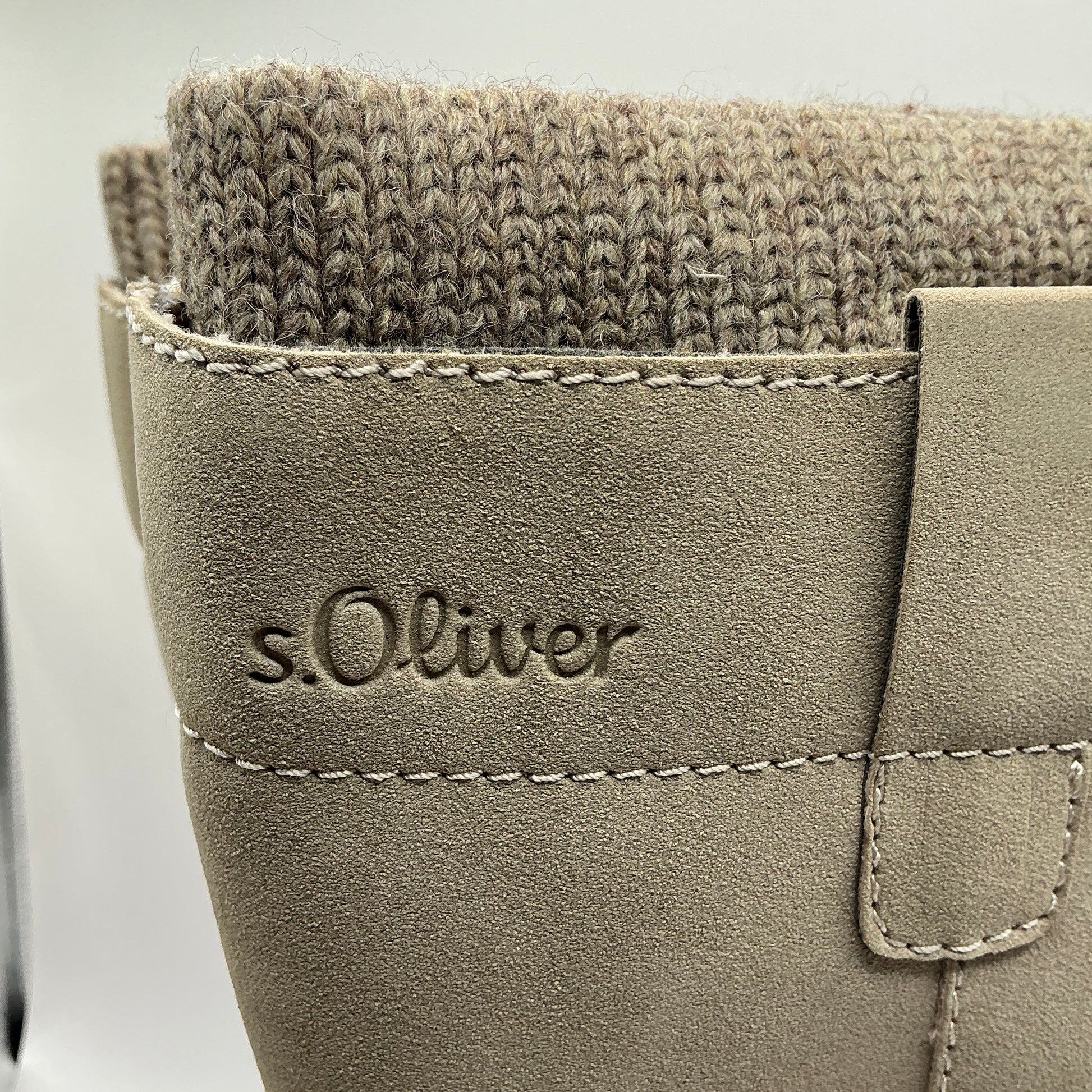 S.Oliver taupe faux suede mid calf boots