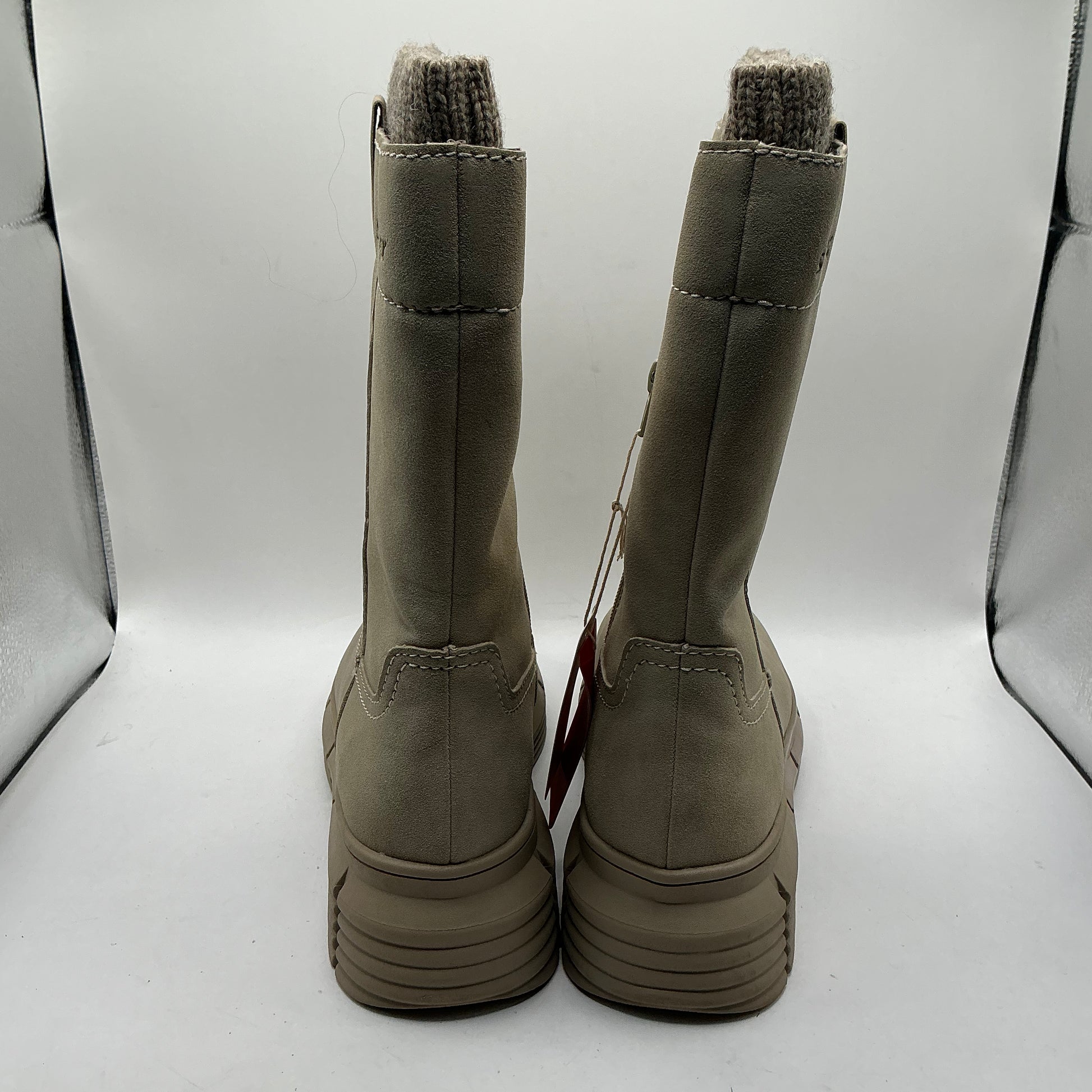 S.Oliver taupe faux suede mid calf boots