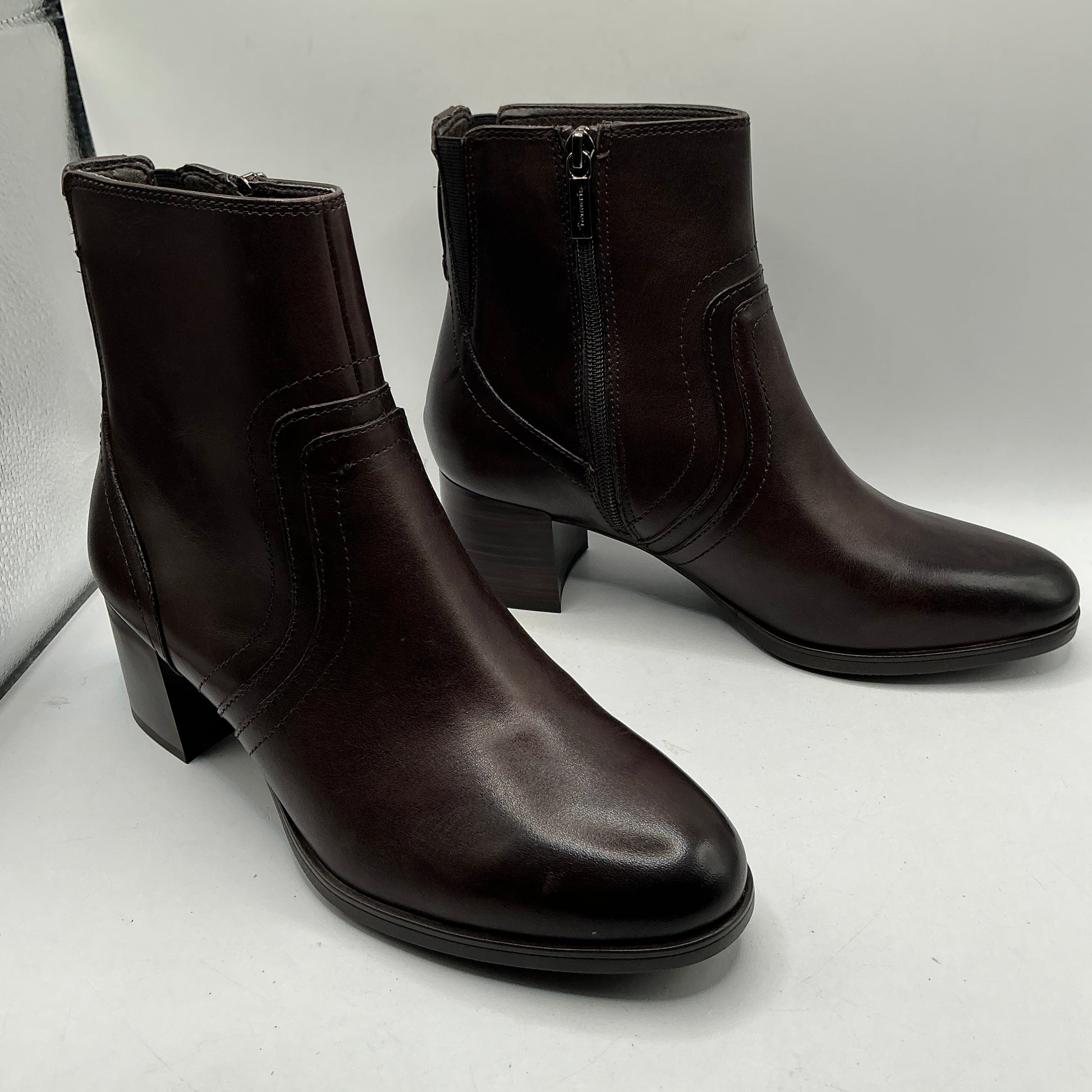 Tamaris comfort mocca leather ankle boots