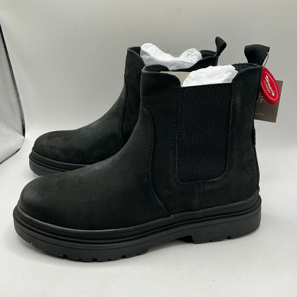 Tamaris comfort black Nubuck leather ankle boots