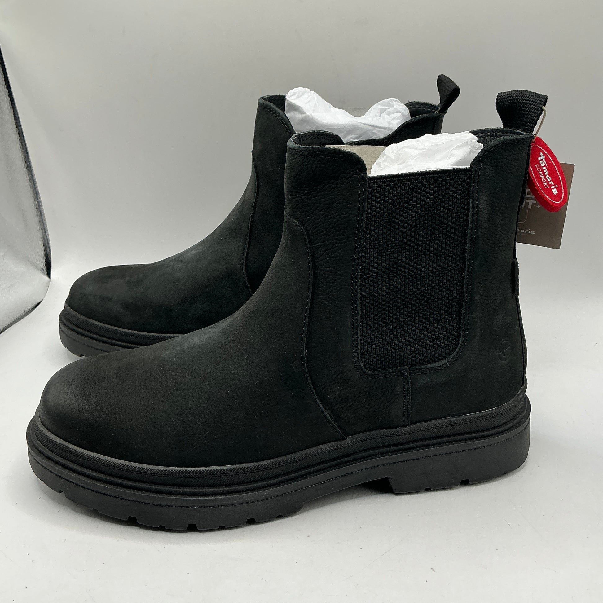 Tamaris comfort black Nubuck leather ankle boots