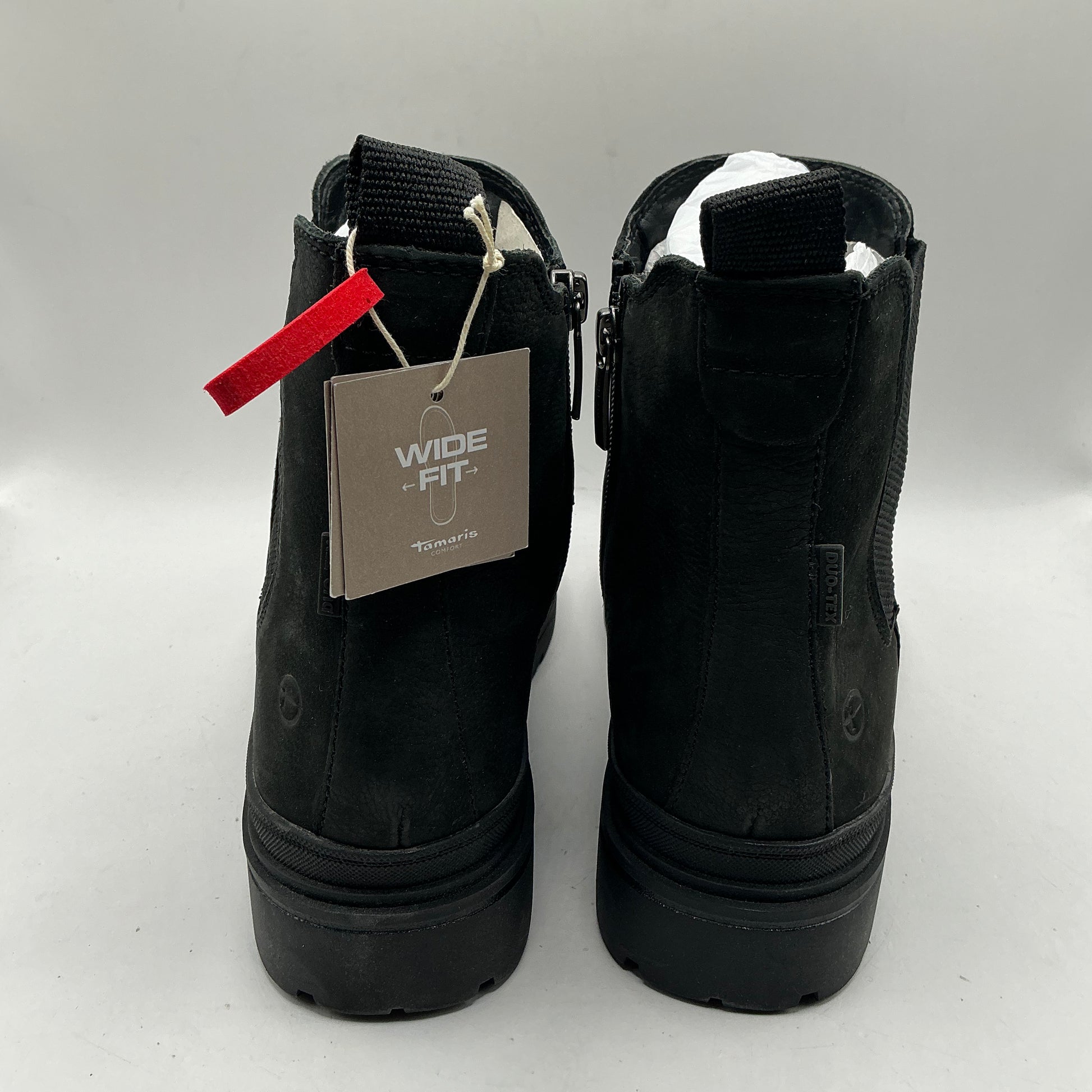 Tamaris comfort black Nubuck leather ankle boots