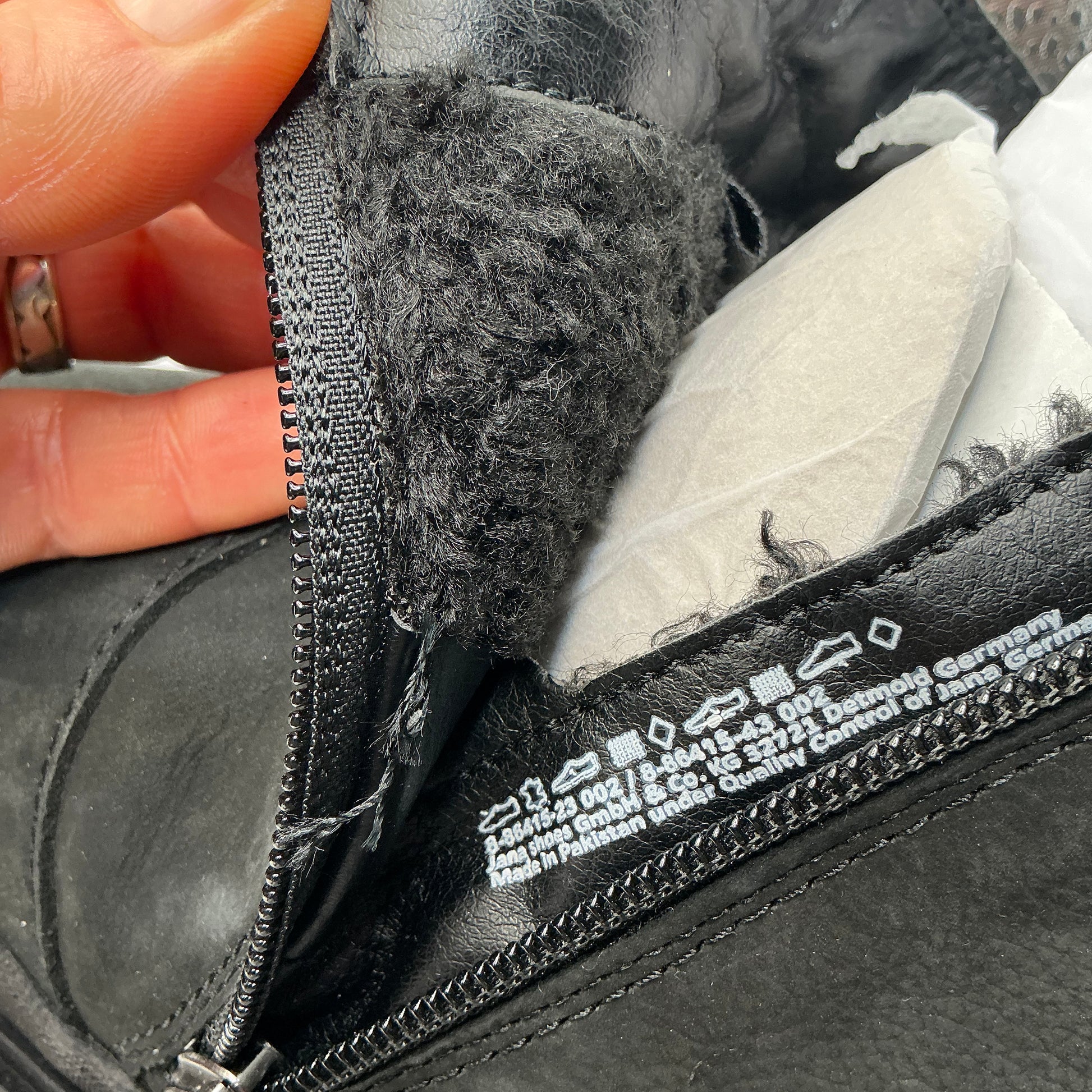 Tamaris comfort black Nubuck leather ankle boots