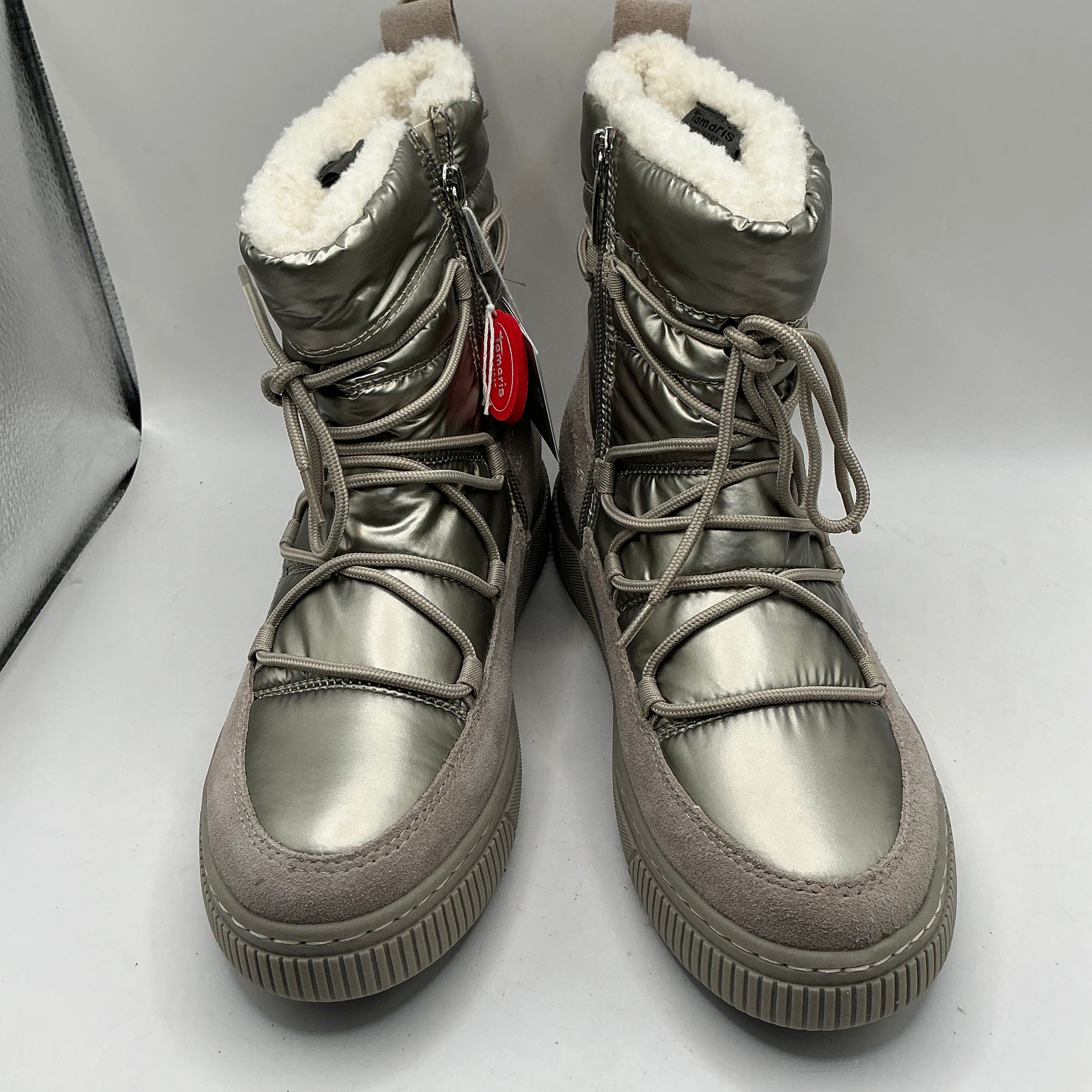 Tamaris light grey/metalic winter boots