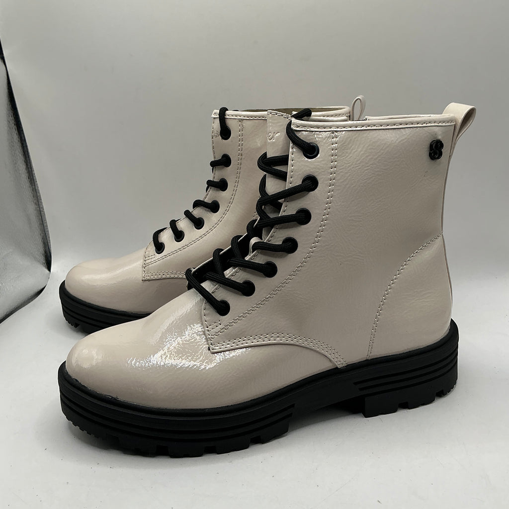 S.Oliver ivory patent ankle boots