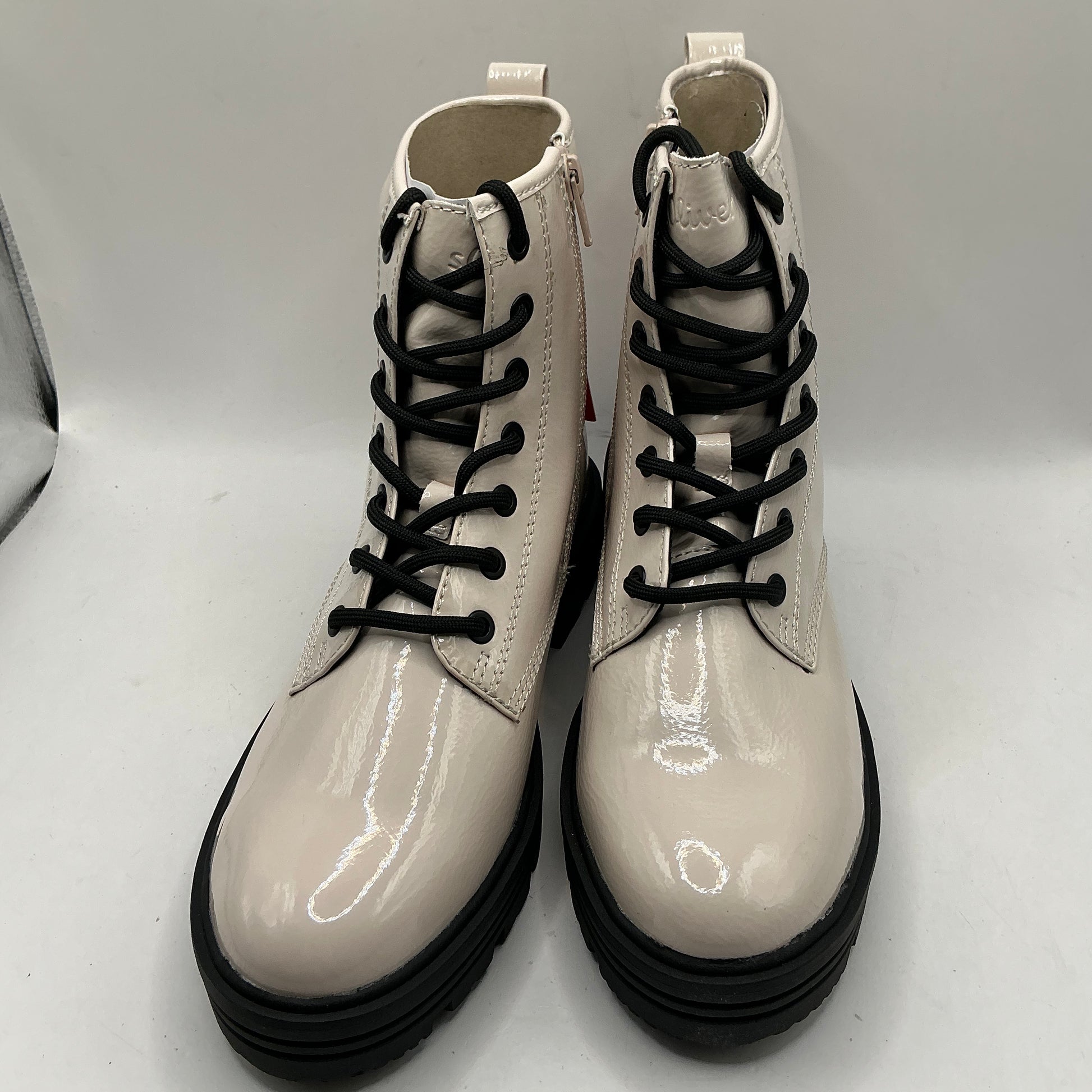 S.Oliver ivory patent ankle boots
