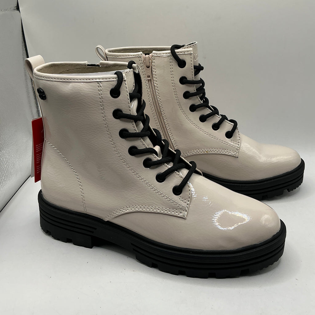 S.Oliver ivory patent ankle boots