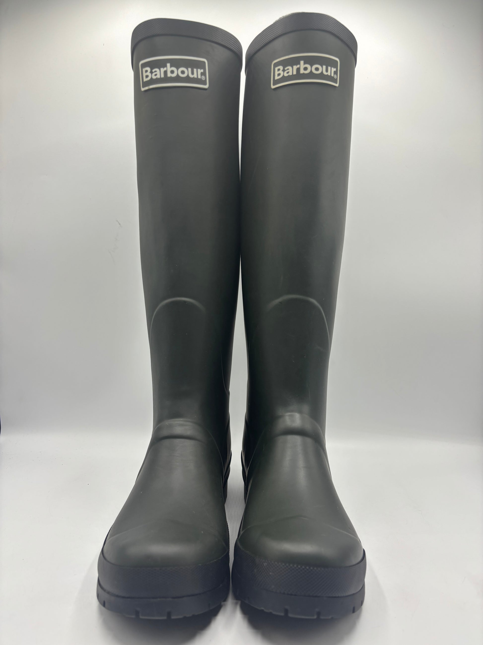 Barbour “abbey” green wellington boots (4,7)