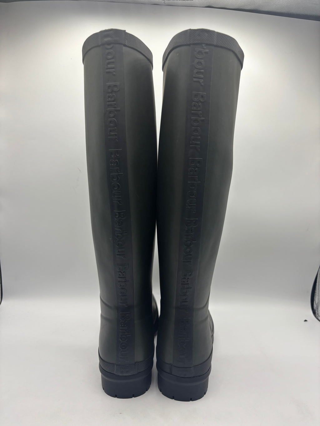 Barbour “abbey” green wellington boots (4,7)