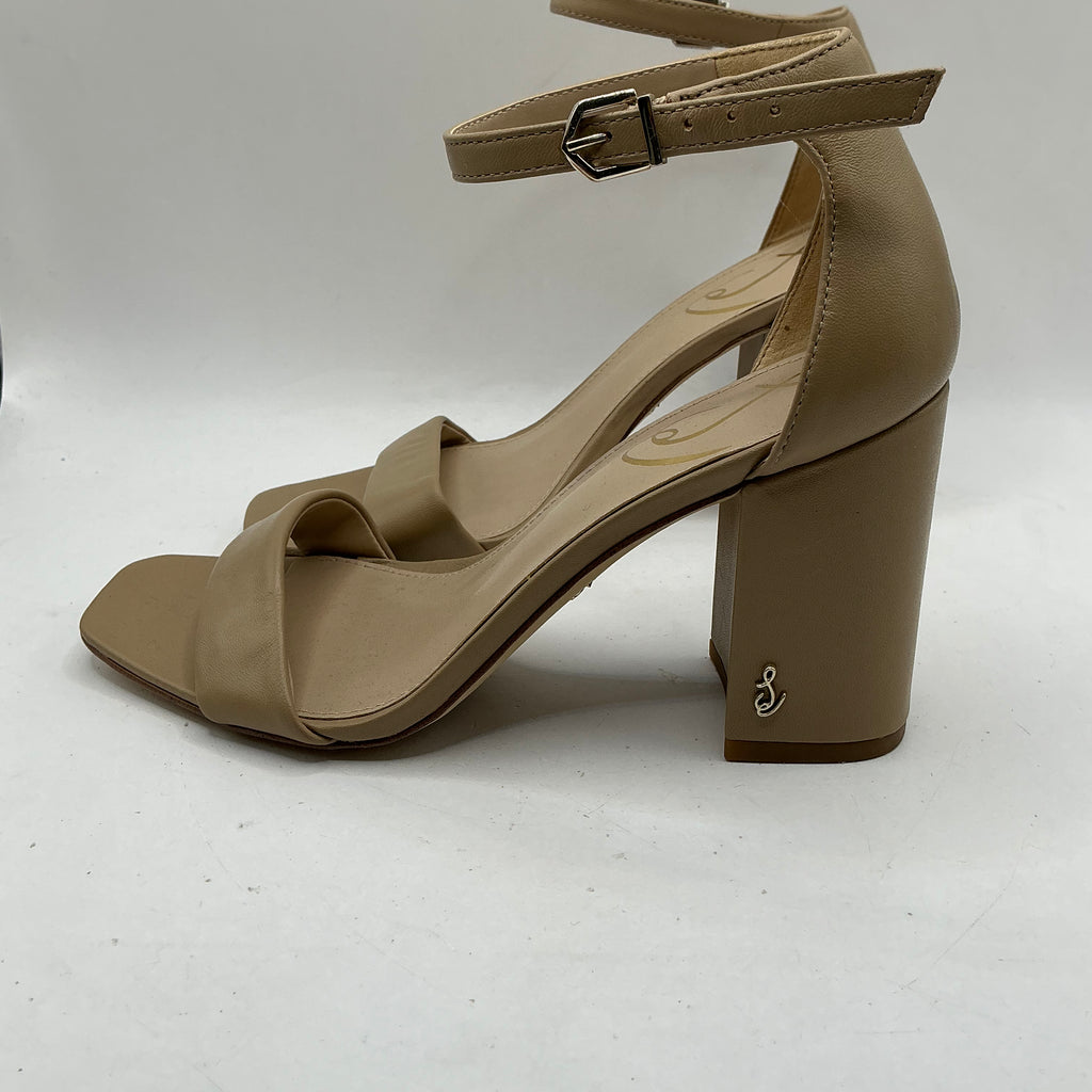 Sam Edelman Yaro Block Heeled Sandals, Beige Soft Leather